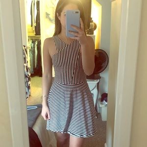 Hollister black& white striped dress